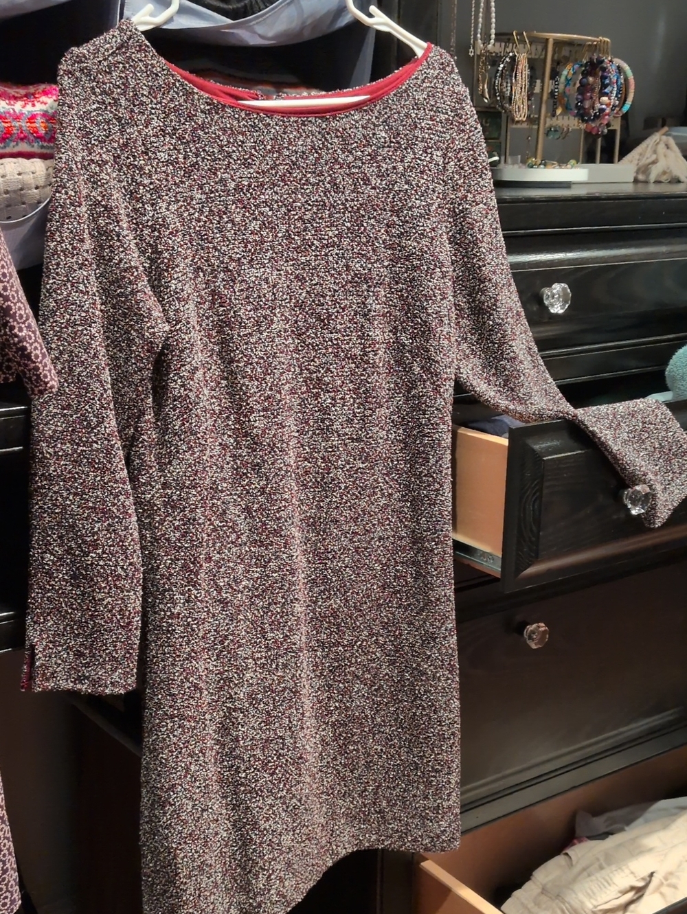 Ann Taylor Gold Metallic Sweater Dress